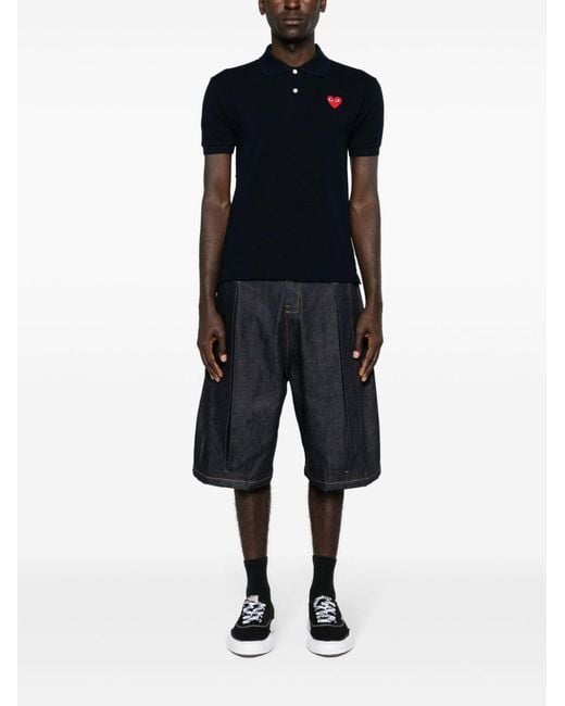 Comme des Garçons Black Comme Des Garcons Logo Cotton Polo Shirt