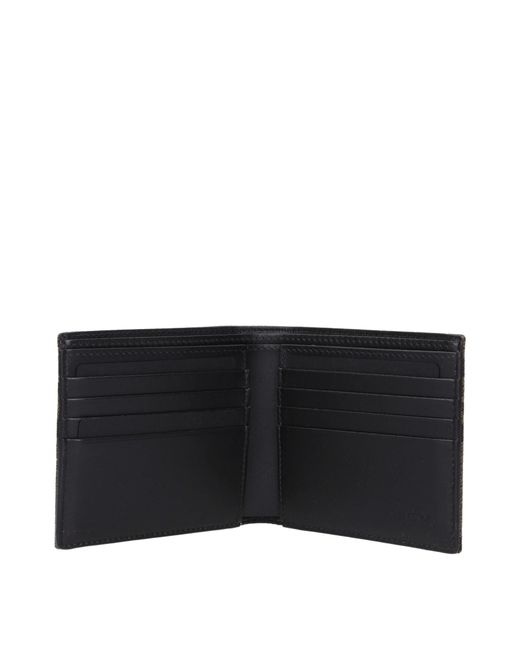 Fendi Black Portafogli Uomo Tessuto Marrone