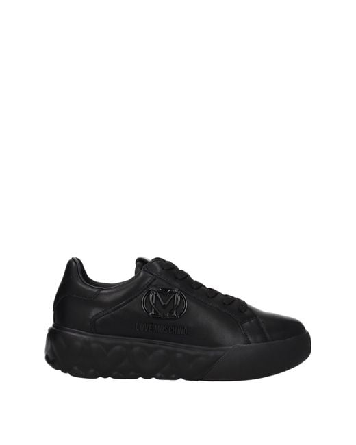 Love Moschino Black Sneakers Donna Pelle Nero