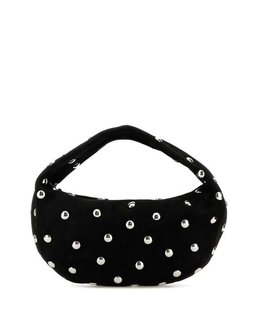 Khaite Black Suede Medium Olivia Shoulder Bag