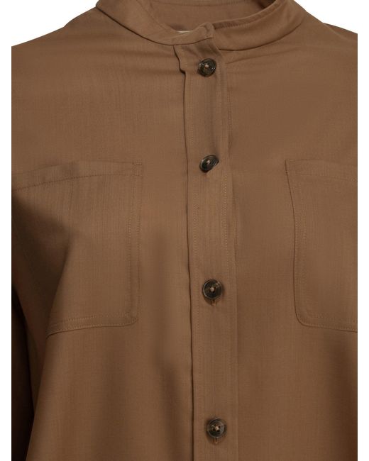 Herno Scheerwol Casual Overhemd in het Brown
