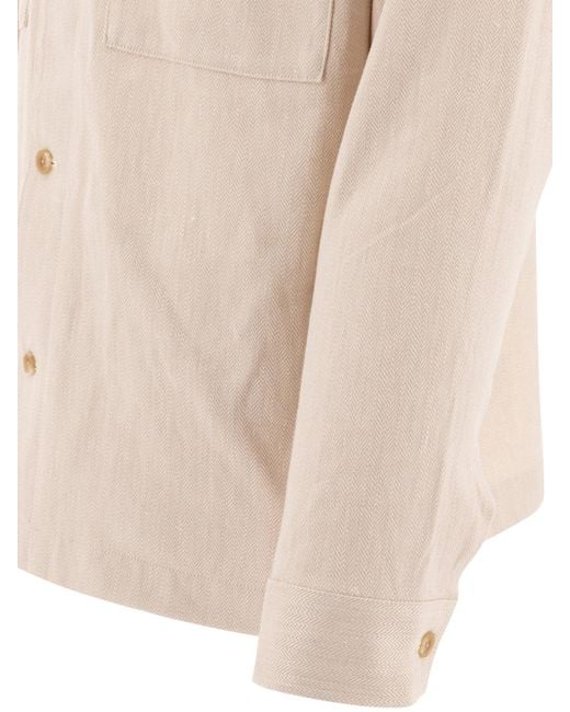 Vince Natural Linen Overshirt Jackets And Coats for men