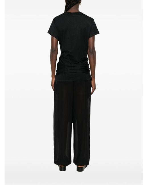 Totême  Black Cotton Blend Tie-Waist Top