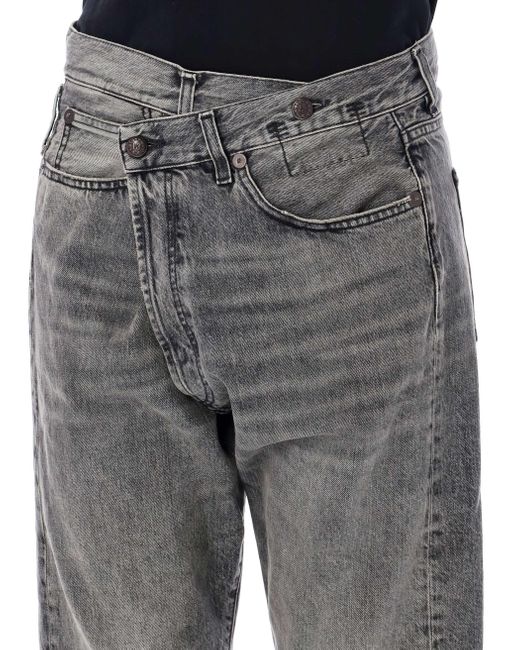 R13 Gray Cross Over Jeans