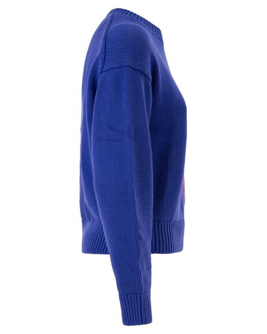 Polo Ralph Lauren Blue Big Pony Cotton Crew Neck Jumper