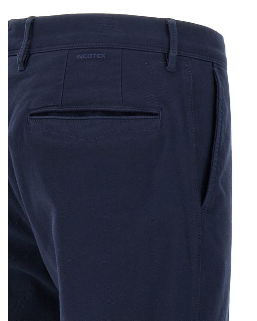 Incotex Lage Taille Broek in het Blue