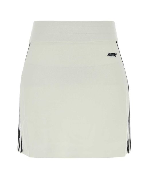 Autry White Knitted Viscoseskirt