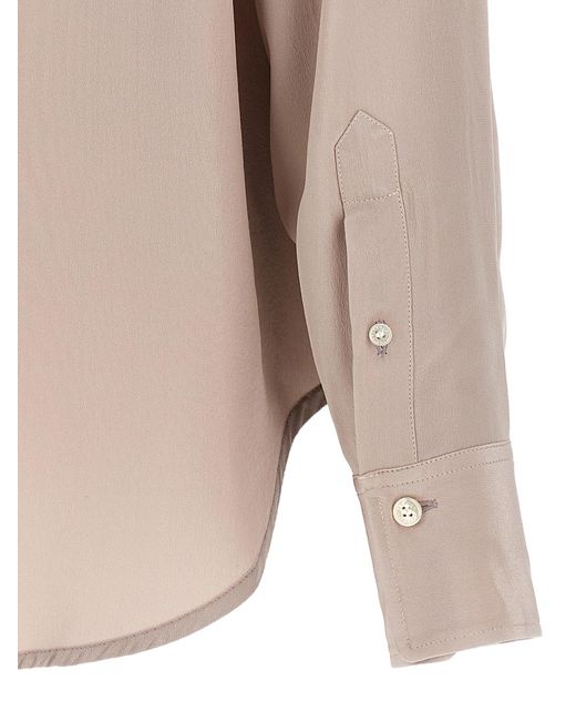 Victoria Beckham 'asymmetrische Ruche' Blouse in het Natural