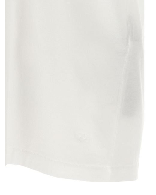 Tom Ford Logo Stickhemd in White für Herren