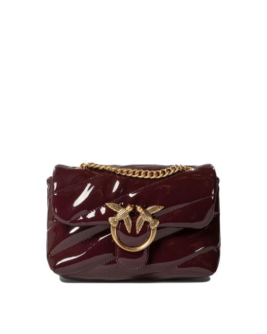 Pinko Purple Love Puff Quilted Shoulder Bag