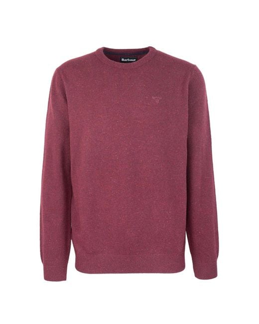 Barbour Purple Maglia Essential Tisbury Crew Bordeaux