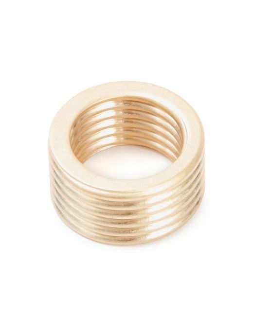 Maison Margiela White Ribbed Chunky Ring
