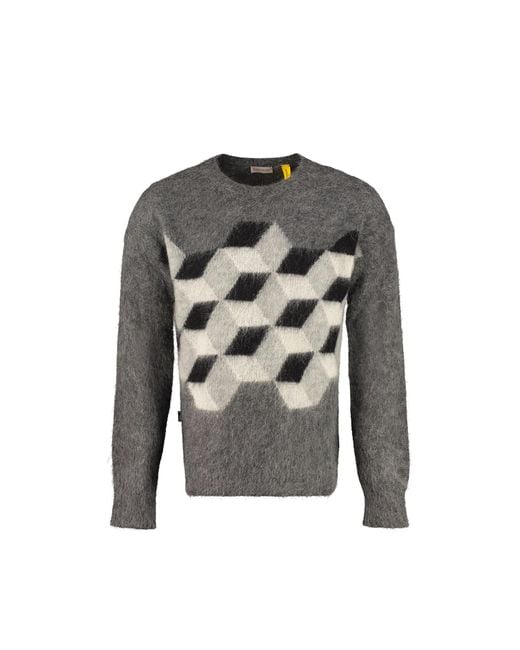Moncler Gray Printed Sweater for men