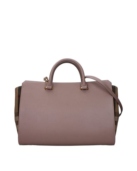 Burberry Purple Gray Leather Handbag