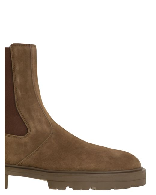 H673 Suede Chelsea Bottes Hogan pour homme en coloris Brown