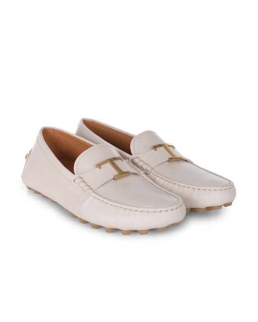 Tod's White Flat Shoes