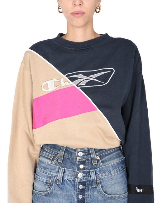 1/OFF Blue Crew Neck Sweatshirt