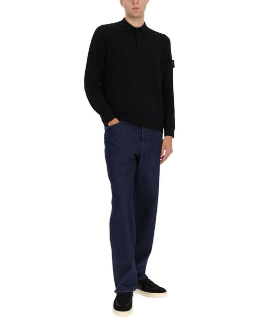 Stone Island Blue Denim Trousers With Wide-Leg Fit for men