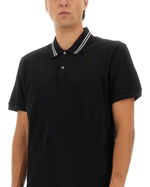 McQueen Black Alexander Mc Queen Polo Shirt With Logo On The Collar