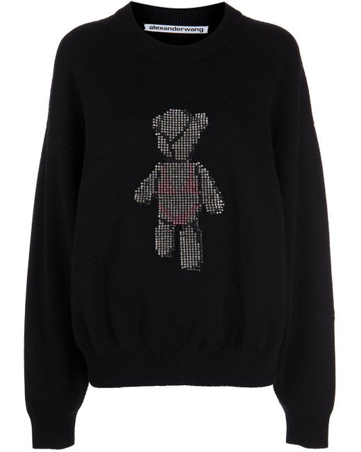 Alexander Wang Black Pullover With Crystal Clothing