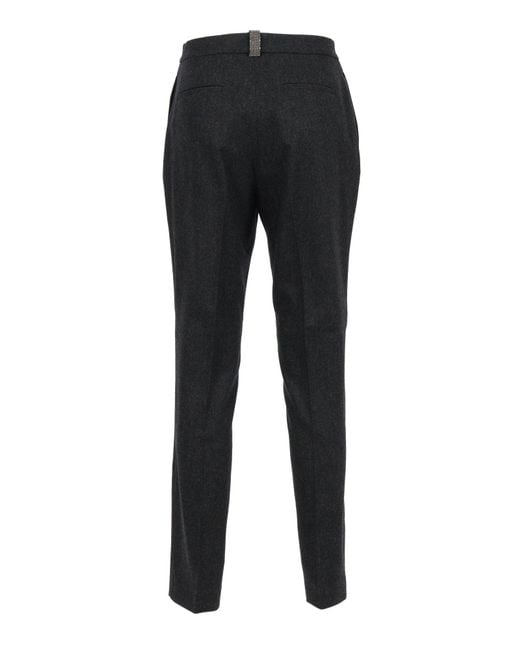 Fabiana Filippi Black High-Waisted Straight-Leg Trousers