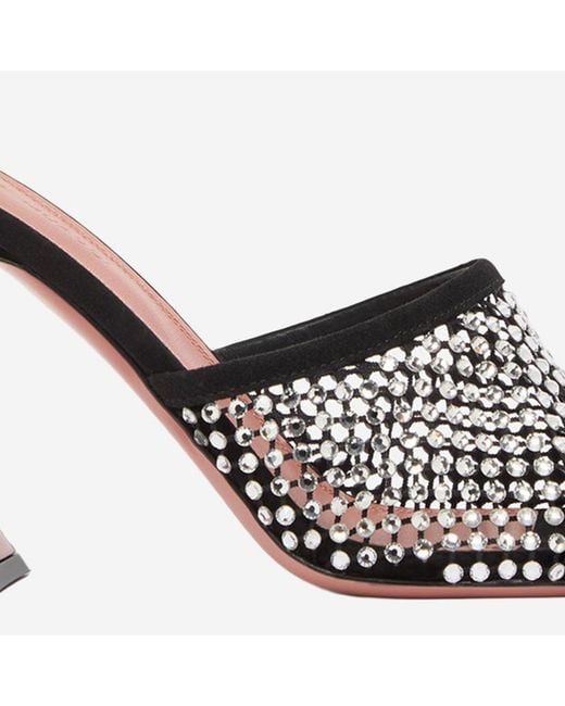 AMINA MUADDI Black Sandals Lupita Crystal