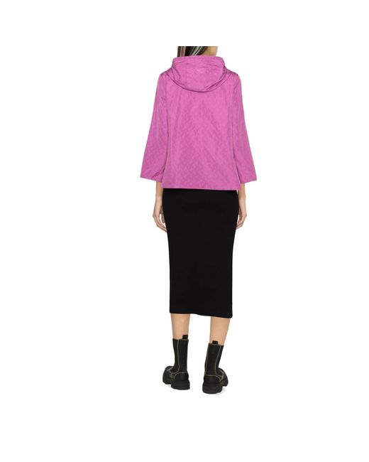 Herno Purple Reversible Monogram-Print Jacket
