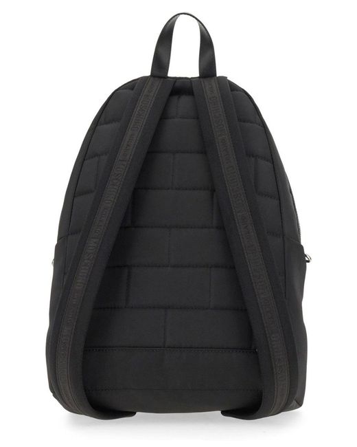 Moschino Black Large Backpack With Logo for men