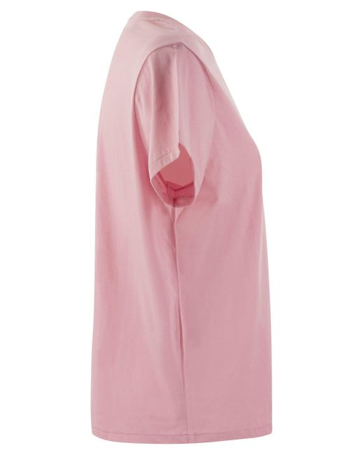 Crewneck Cotton T-shirt Polo Ralph Lauren en coloris Pink