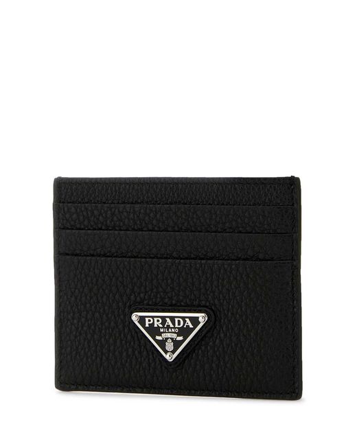 Prada Black Leather Card Holder for men