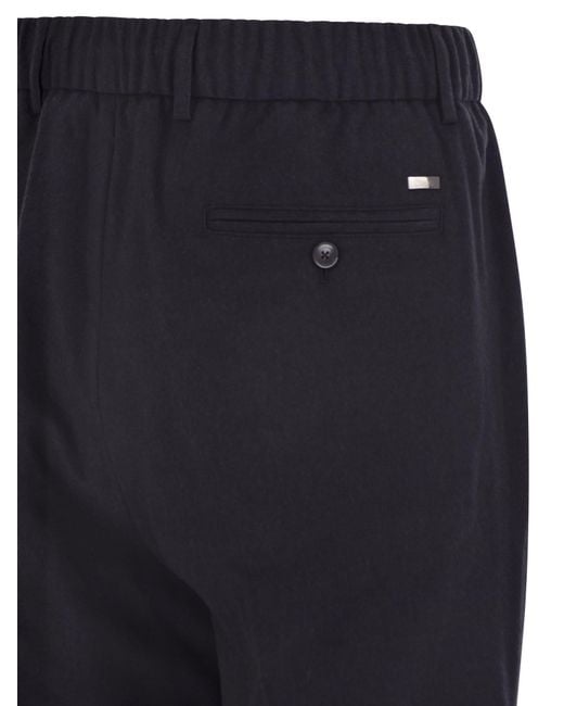 Herno Blue Cashmere And Silk Trousers for men