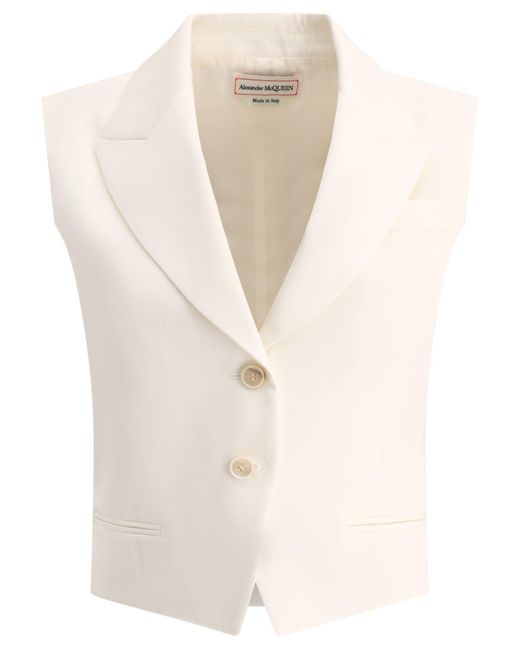 Alexander McQueen Alexander Mc Queen Single Breasted Vest in het White