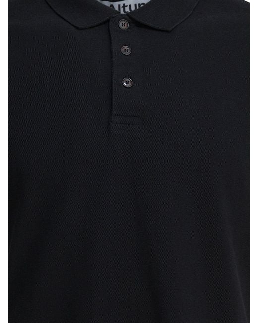Altum Black Cotton Polo Shirt for men