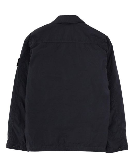 Stone Island Blue Padded Overshirt for men