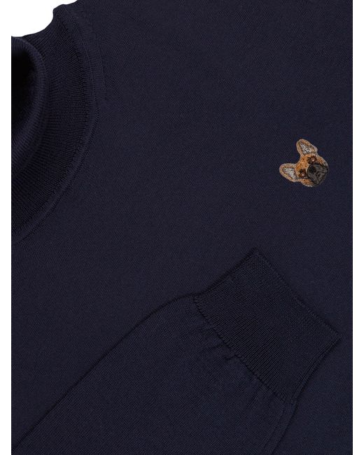 PELO FOUNDATION Blue Collo Alto Merinos Extra Fine Wool Sweater for men