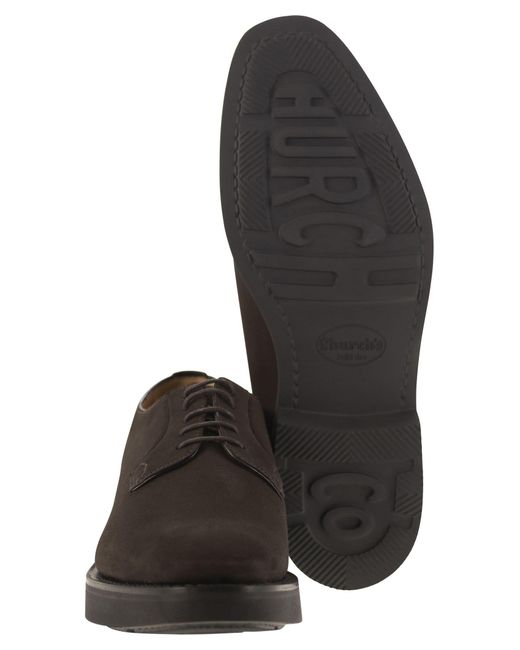 Church's Brown Suede Calfskin Derby for men