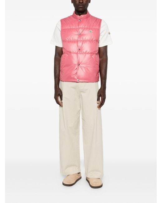 Moncler Pink Restigo Down Vest for men