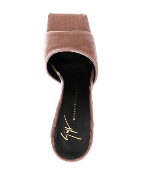 Giuseppe Zanotti Pink Velvet Mule Sandals