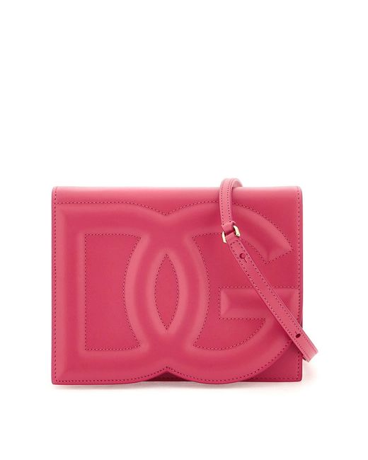Leder Crossbody Tasche Dolce & Gabbana en coloris Pink