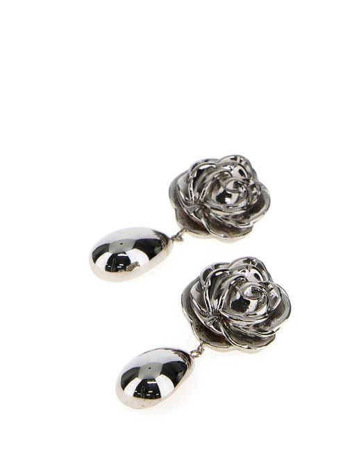 Magda Butrym White Metal Earrings