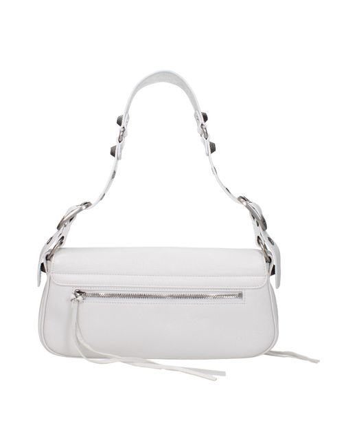 Balenciaga White Umhängetaschen Le Cagole Donna Pelle Bianco/Bianco Ottico
