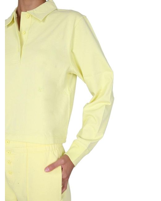 Helmut Lang Yellow Solid Shirt Collar Polo