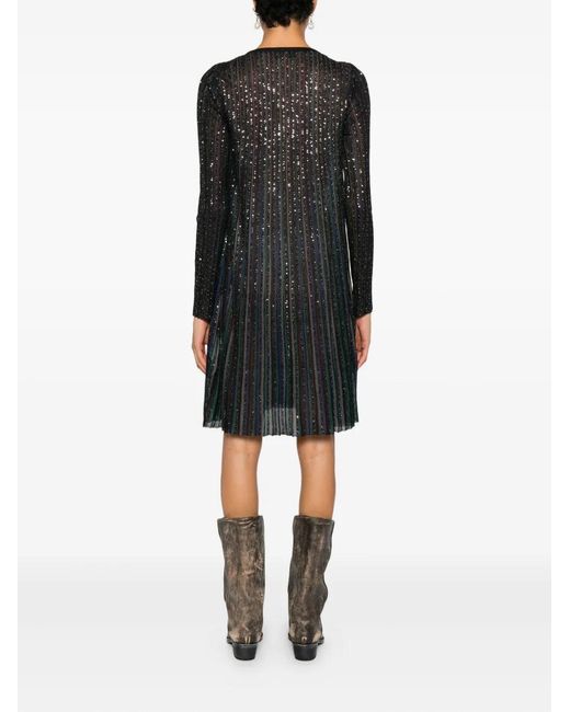 Robe rayée décorée Missoni en coloris Black
