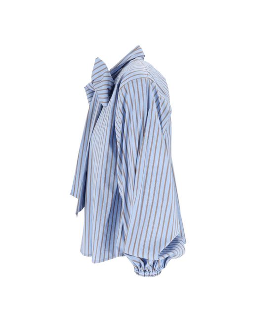 Shirtaporter Blue Casacca Popeline C/Fiocco