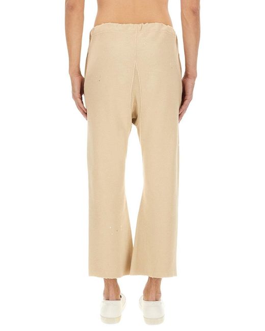 Maison Margiela Natural Relaxed Fit Wide Leg Cotton Pants for men
