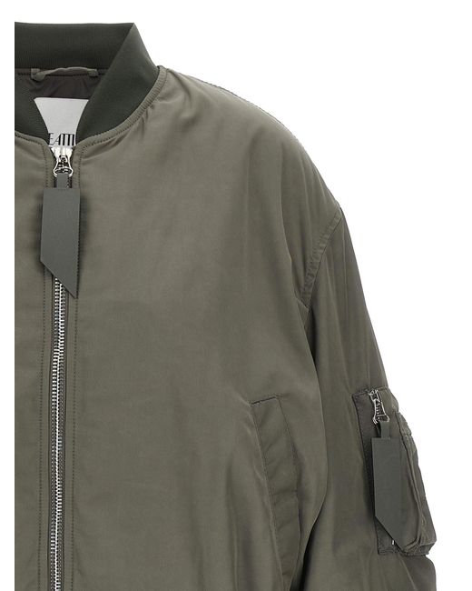 The Attico De Attico Nylon Bomber Jacket in het Green