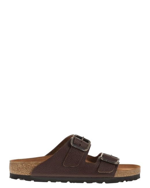 Birkenstock Brown Arizona Wb Vintage – Natural Leather Sandal for men