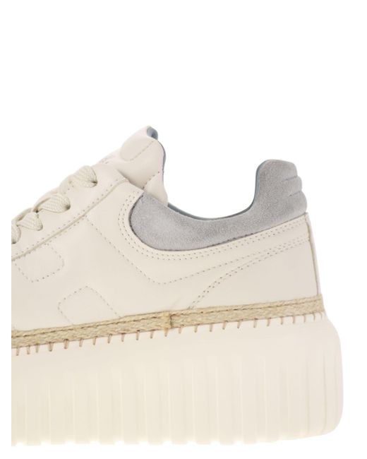 Hogan White H Stripes Leder Trainer