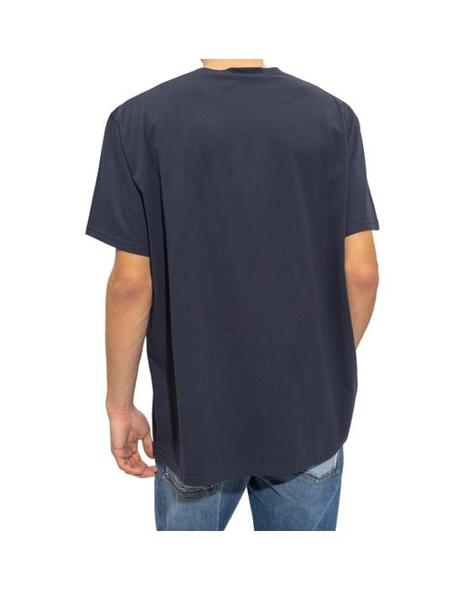 Alexander McQueen Blue Printed T-shirt for men