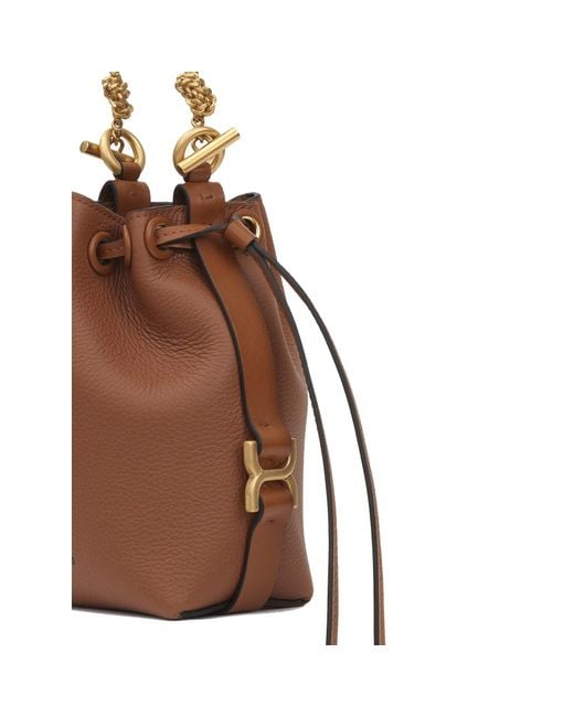 Chloé Brown Chloé Micro Marcie Bucket Bag
